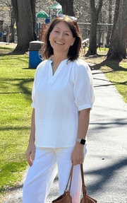 Crinkle Top 3/4 Sleeve Ganz Top White / S/M