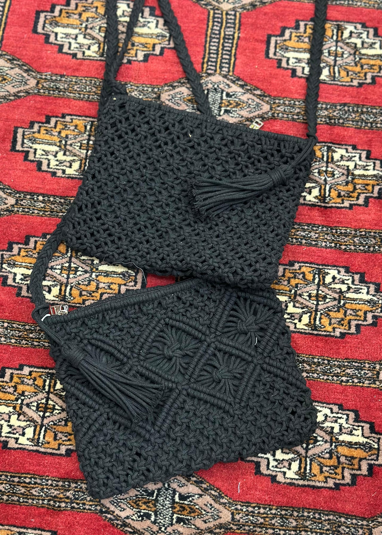 Crochet Crossbody in Black Jen & Co