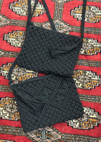 Thumbnail for Crochet Crossbody in Black Jen & Co