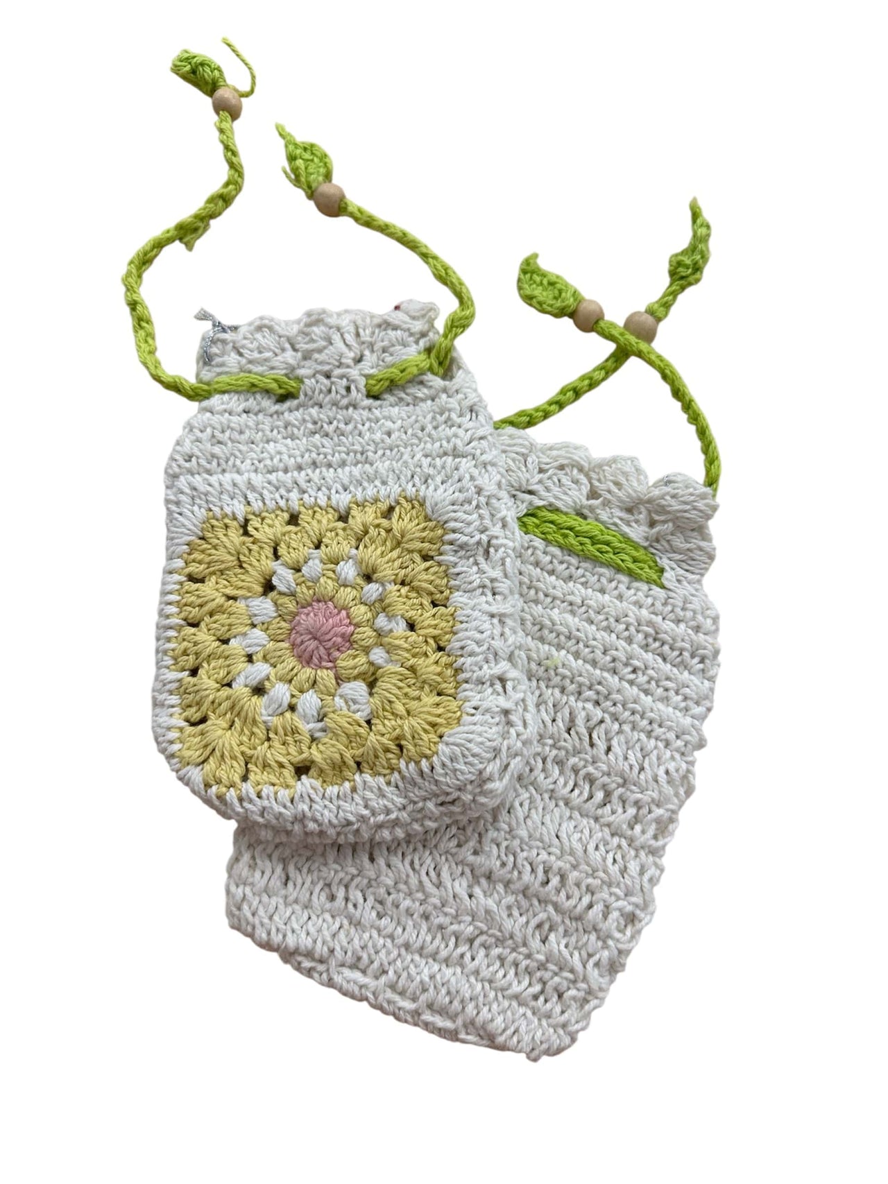 Crochet Flower Pouch Ganz Coin Pouch Yellow