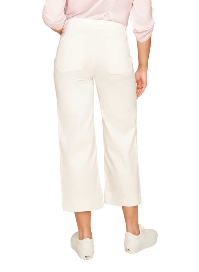 Crop Wide Leg Creme Twill Woven Pant Corwik | Renuar Casual Pant