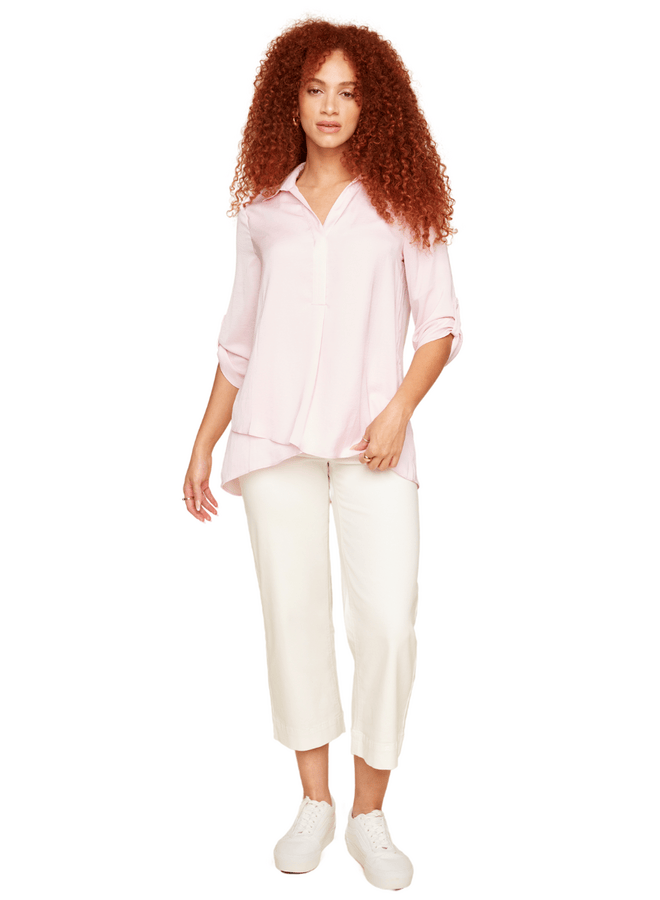 Crop Wide Leg Creme Twill Woven Pant Corwik | Renuar Casual Pant 4