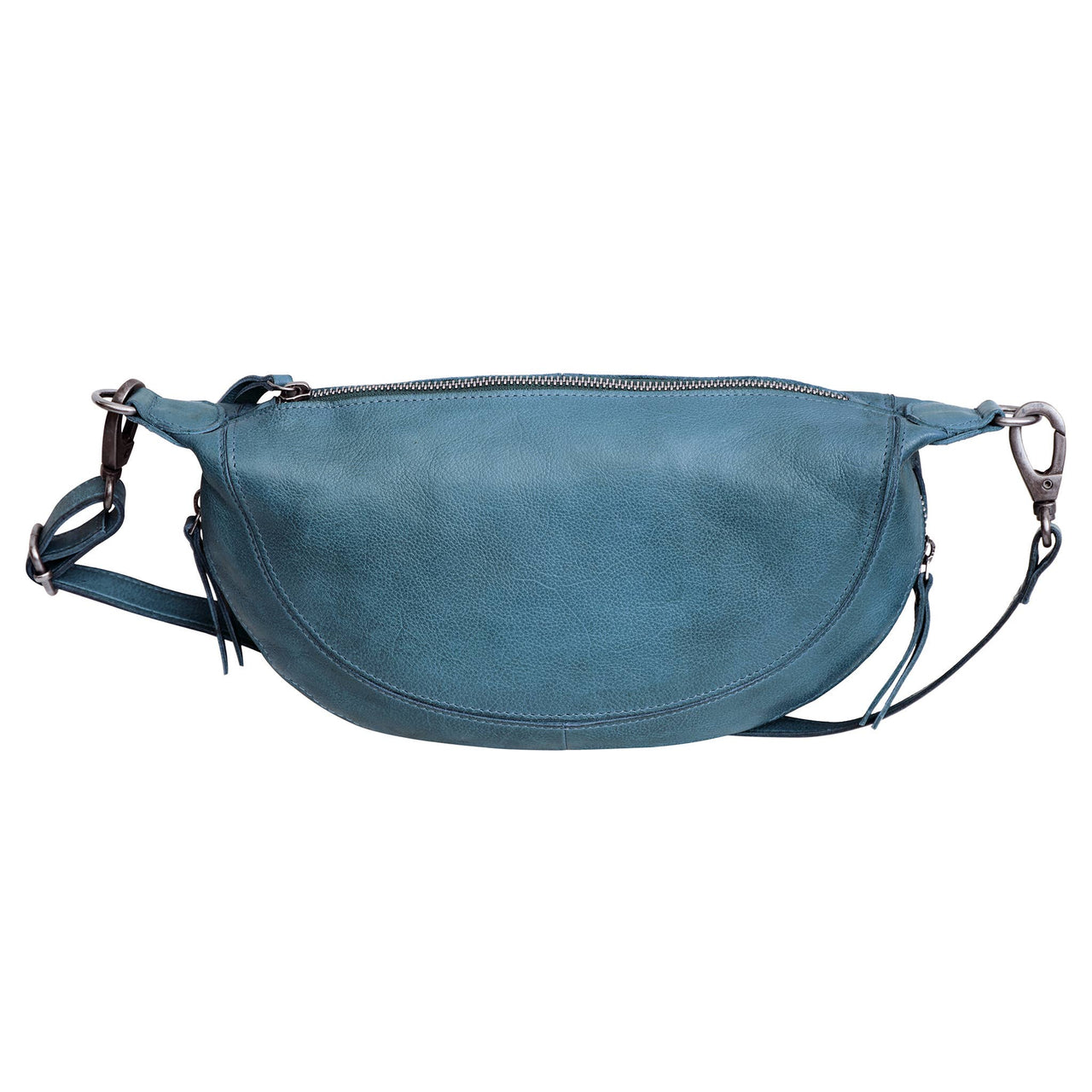 Crosby Handcrafted Leather Sling/Crossbody Bags: Denim Latico Leathers