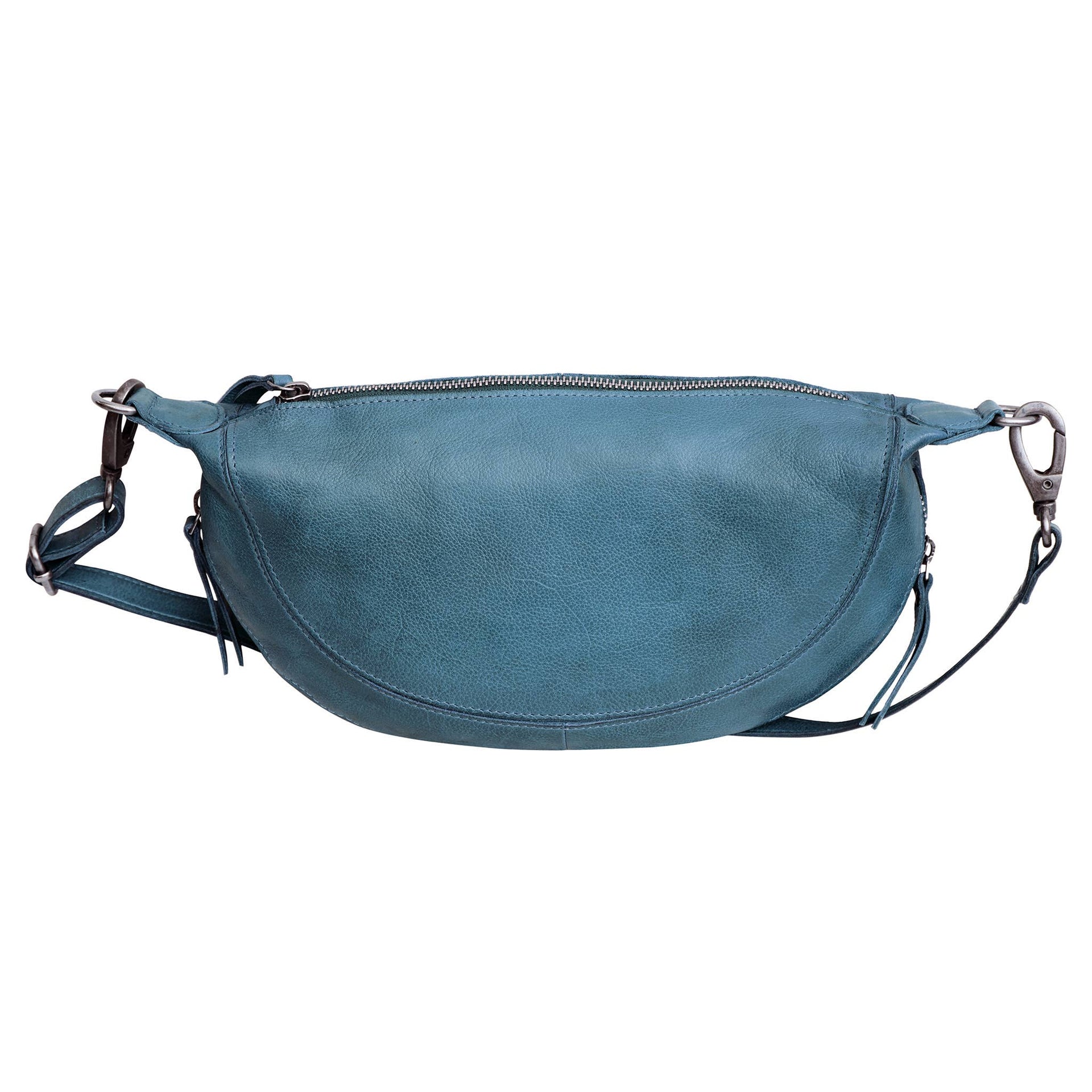 Crosby Handcrafted Leather Sling/Crossbody Bags: Denim Latico Leathers