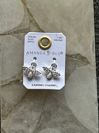 Thumbnail for CZ Bee Earring Charm Silver Amanda Blu Earrings