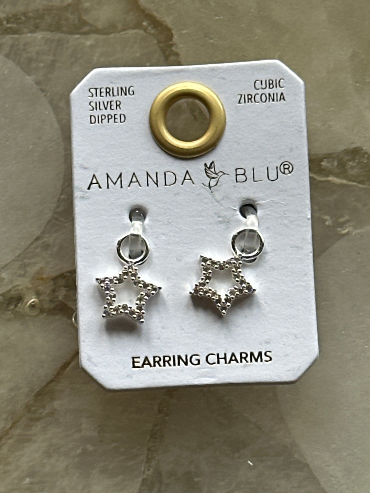 CZ Star Earring Charm Silver Amanda Blu Earrings