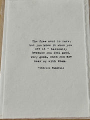 Deckled Edge Cards by Sugarboo Sugarboo Designs The free soul is rare - Bukowski