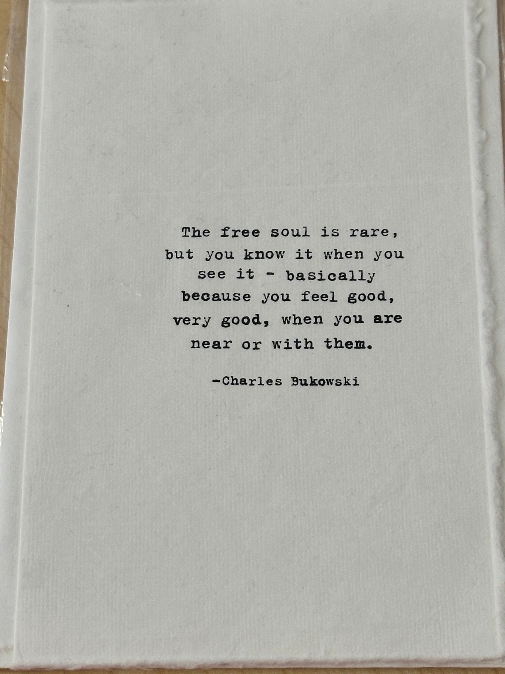 Deckled Edge Cards by Sugarboo Sugarboo Designs The free soul is rare - Bukowski