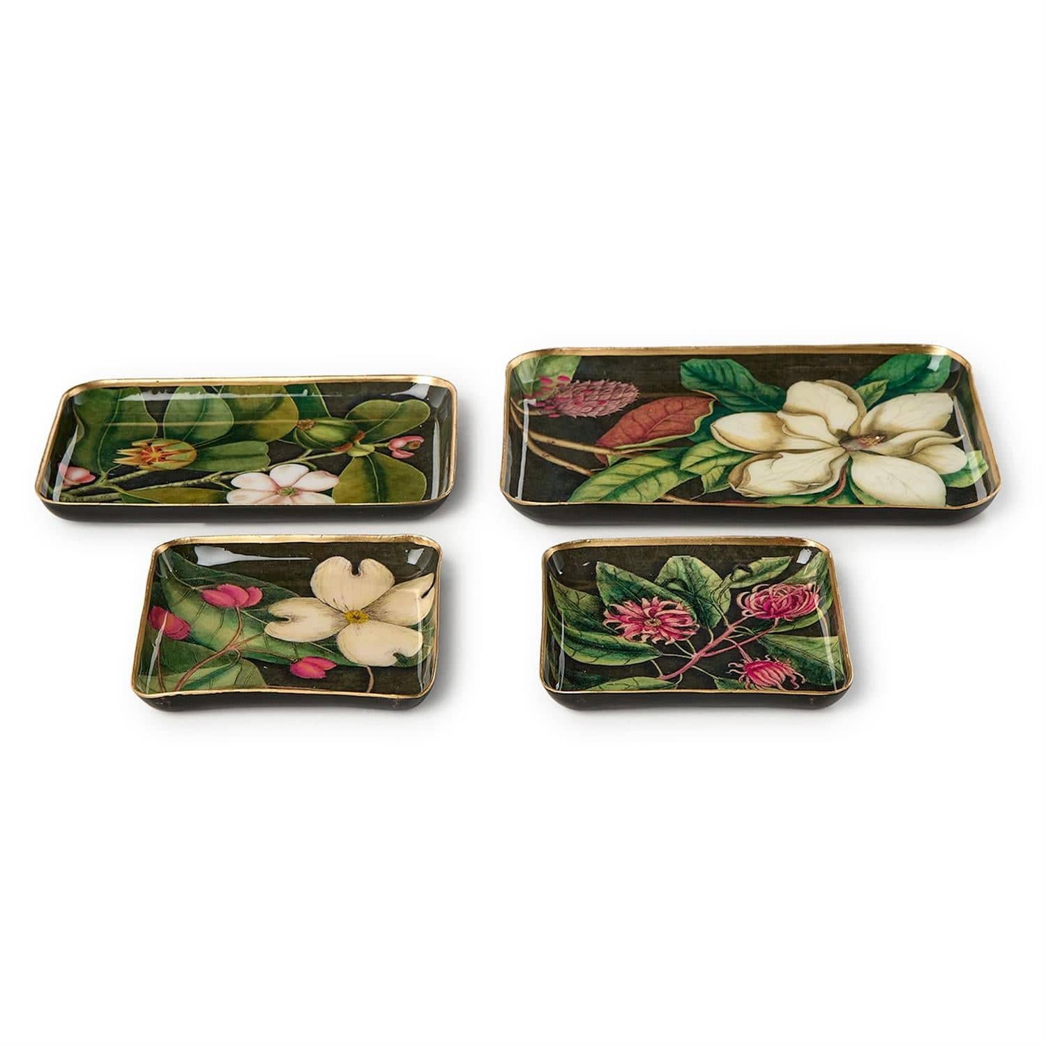 Decorative Metal Floral Trays Mattie B's Gifts & Apparel Small w Dogwood