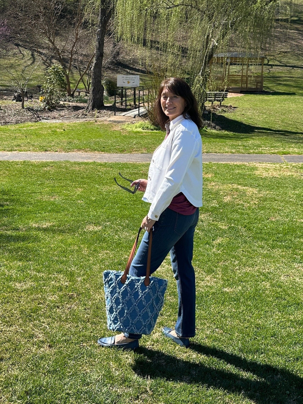 Denim Tote Bag in Bag Ganz Hobo