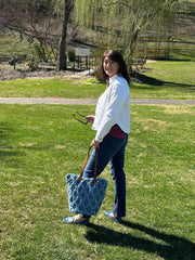 Denim Tote Bag in Bag Ganz Hobo