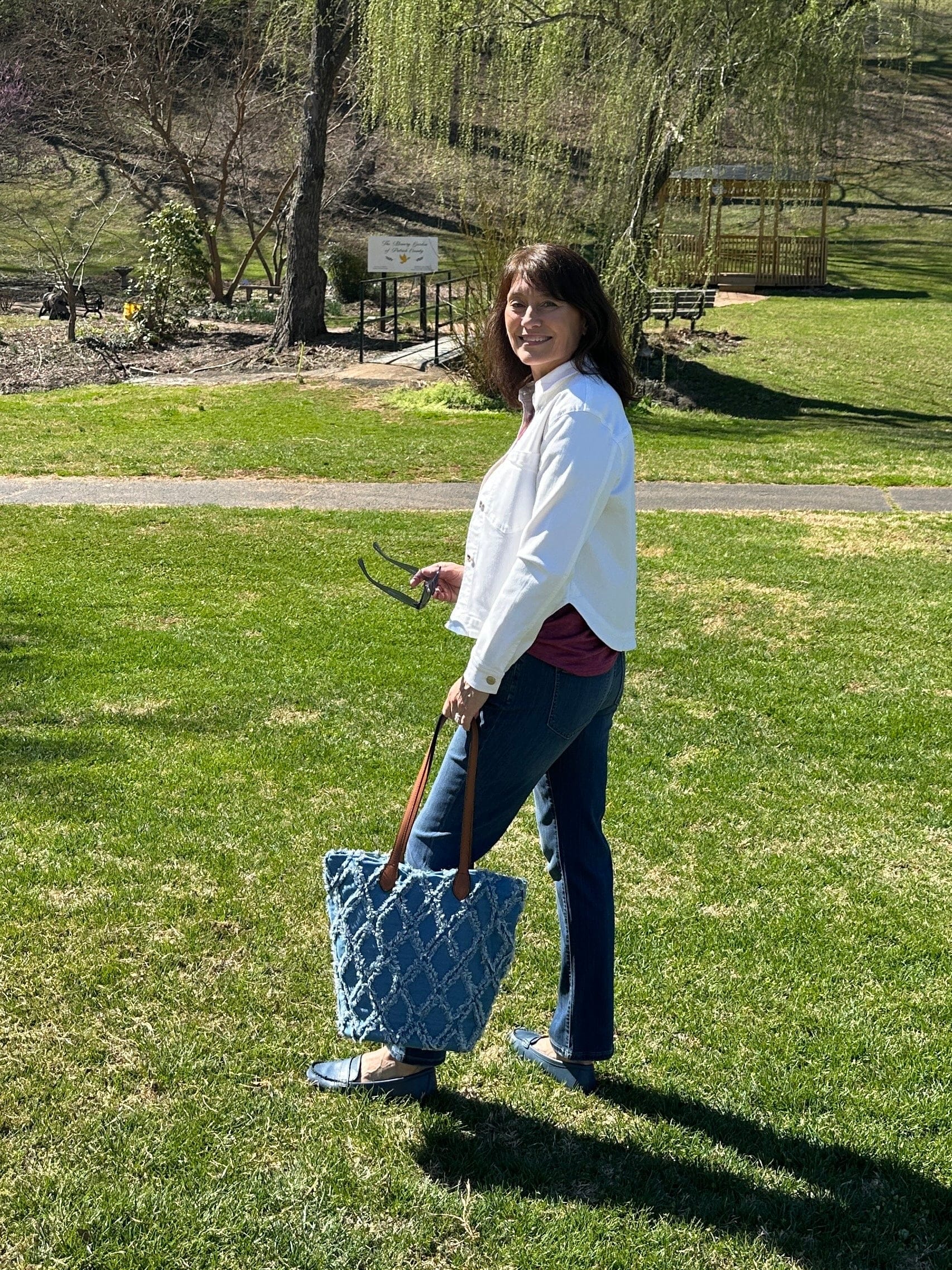 Denim Tote Bag in Bag Ganz Hobo