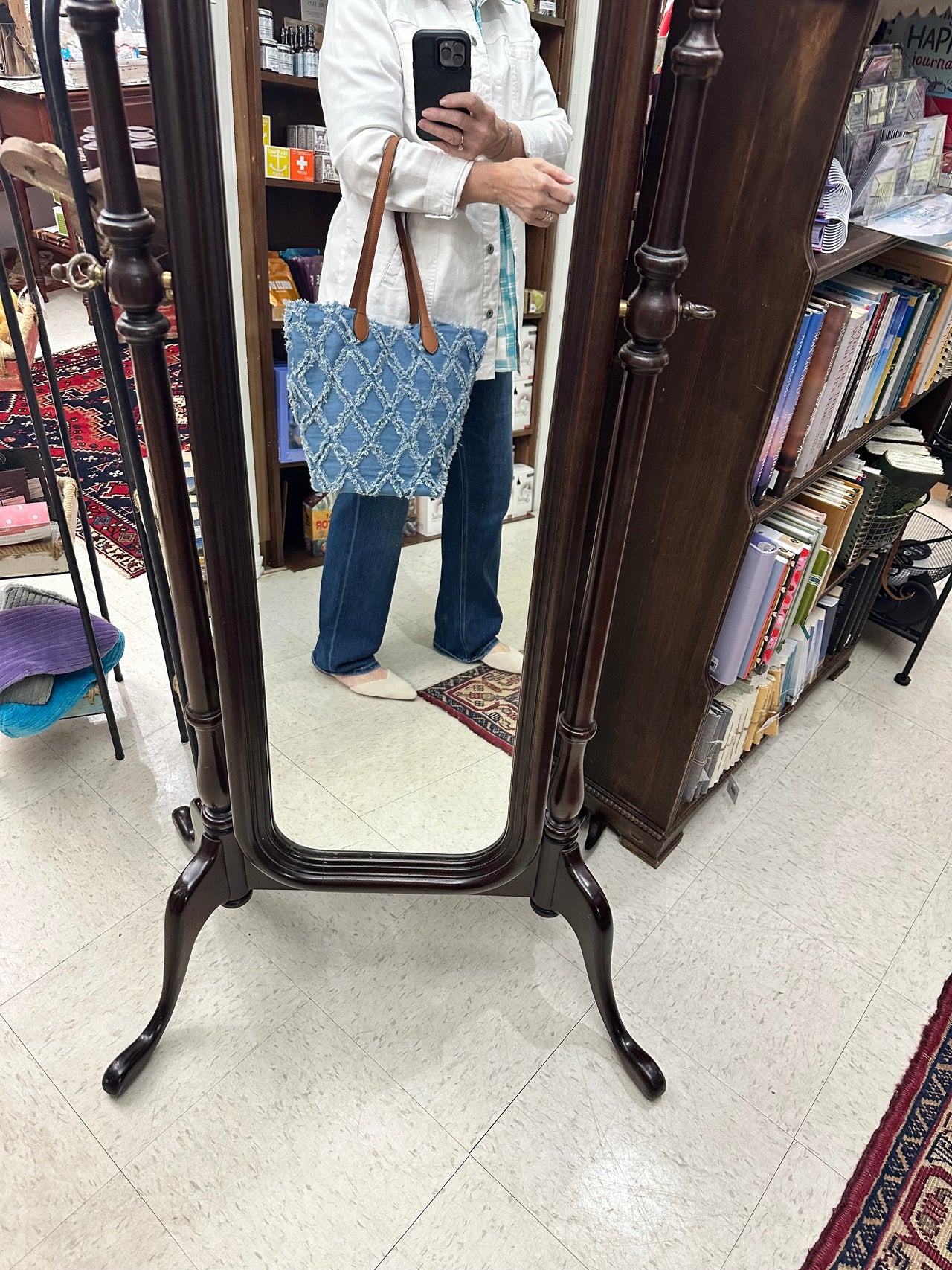 Denim Tote Bag in Bag Ganz Hobo