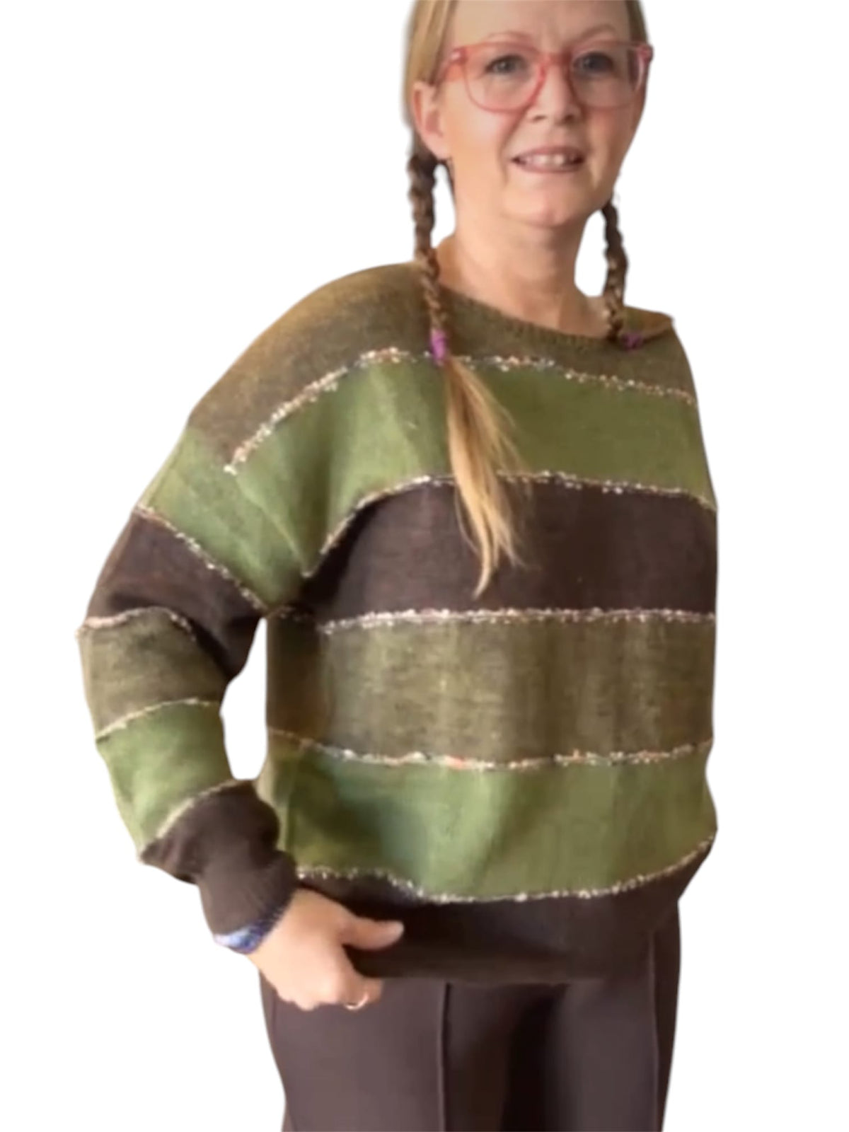 Dirty Matcha Striped Sweater Mattie B's Gifts & Apparel Top