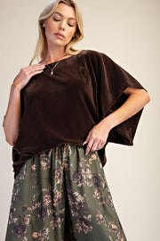 Dolman Sleeves Burnout Velvet in Wine Top Easel Top
