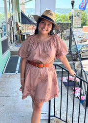 Double Circle Buckle Leather Belt: Wide / Tan Most Wanted USA Belts