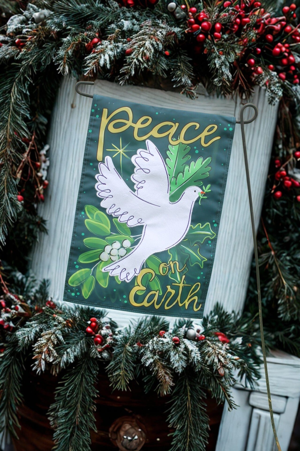 Dove Peace on Earth Garden Flag Evergreen Garden Flag