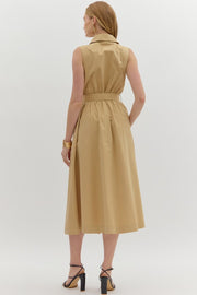 Dress Belted with Pleated Skirt & Pockets Entro Dress