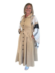 Dress Belted with Pleated Skirt & Pockets Entro Dress