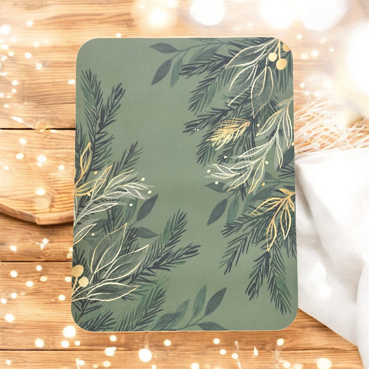 Drying Mat Shades of Green Pine Needles Evergreen Kitchen