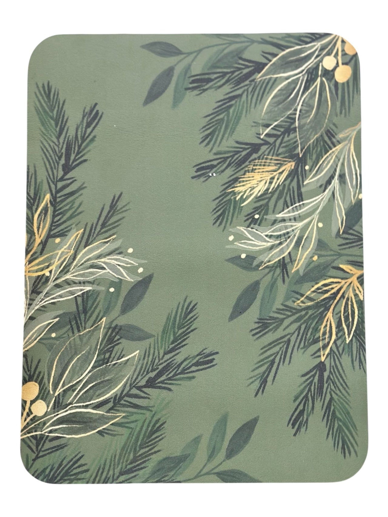 Drying Mat Shades of Green Pine Needles Evergreen Kitchen