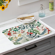 Drying Mat Shades of VivaStyle Festive Foliage Evergreen Kitchen