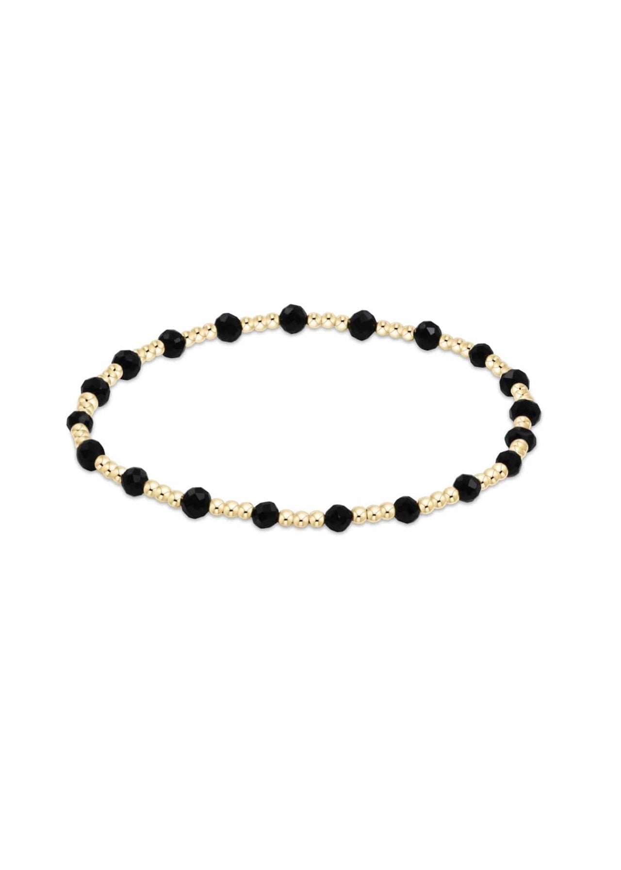 E.Newton Extends Gemstone Sincerity Gold Bracelets e.newton Designs Bracelets Gold 3 mm Faceted Onyx