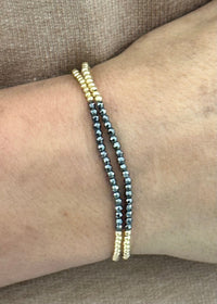 Thumbnail for E Newton Gold Bliss Bracelet Assortment e.newton Designs Bracelets Faceted Hematite