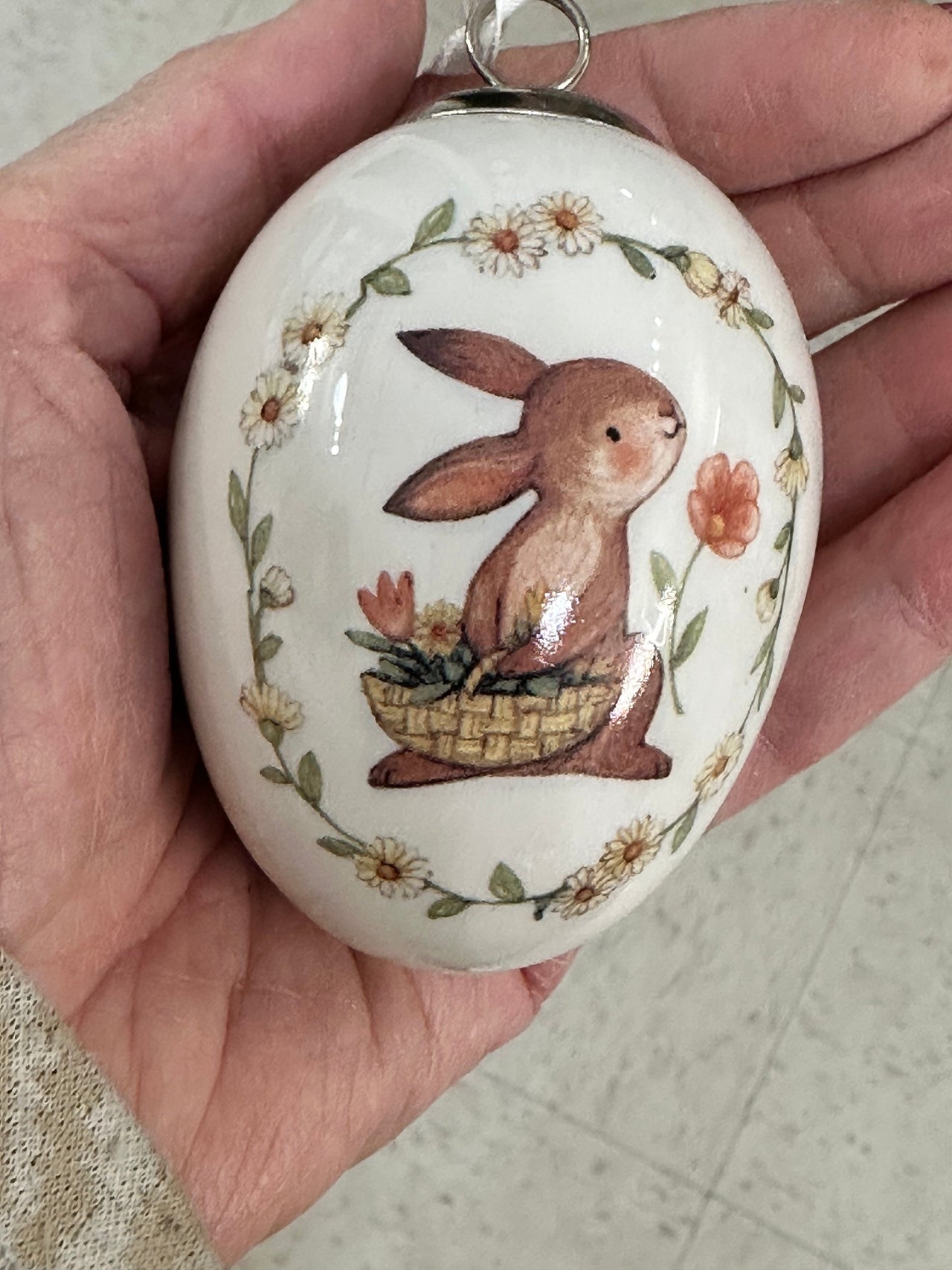 Egg with Bunny Ornament Ganz Easter