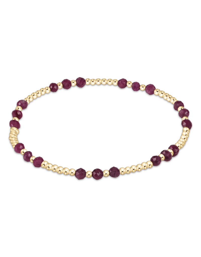 eNewton Gemstone Gold Joy Pattern 3mm Bead Bracelet | Ruby e.newton Designs BRACELET