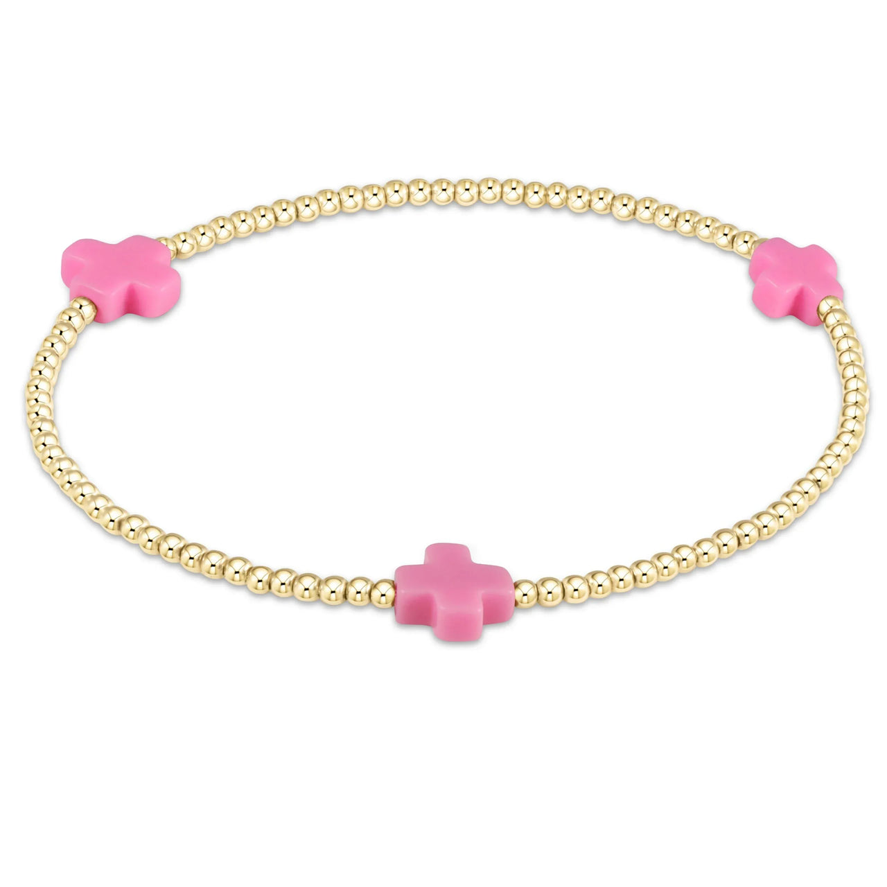 eNewton Signature Cross Small 2mm Bracelet | Bright Pink e.newton Designs BRACELET