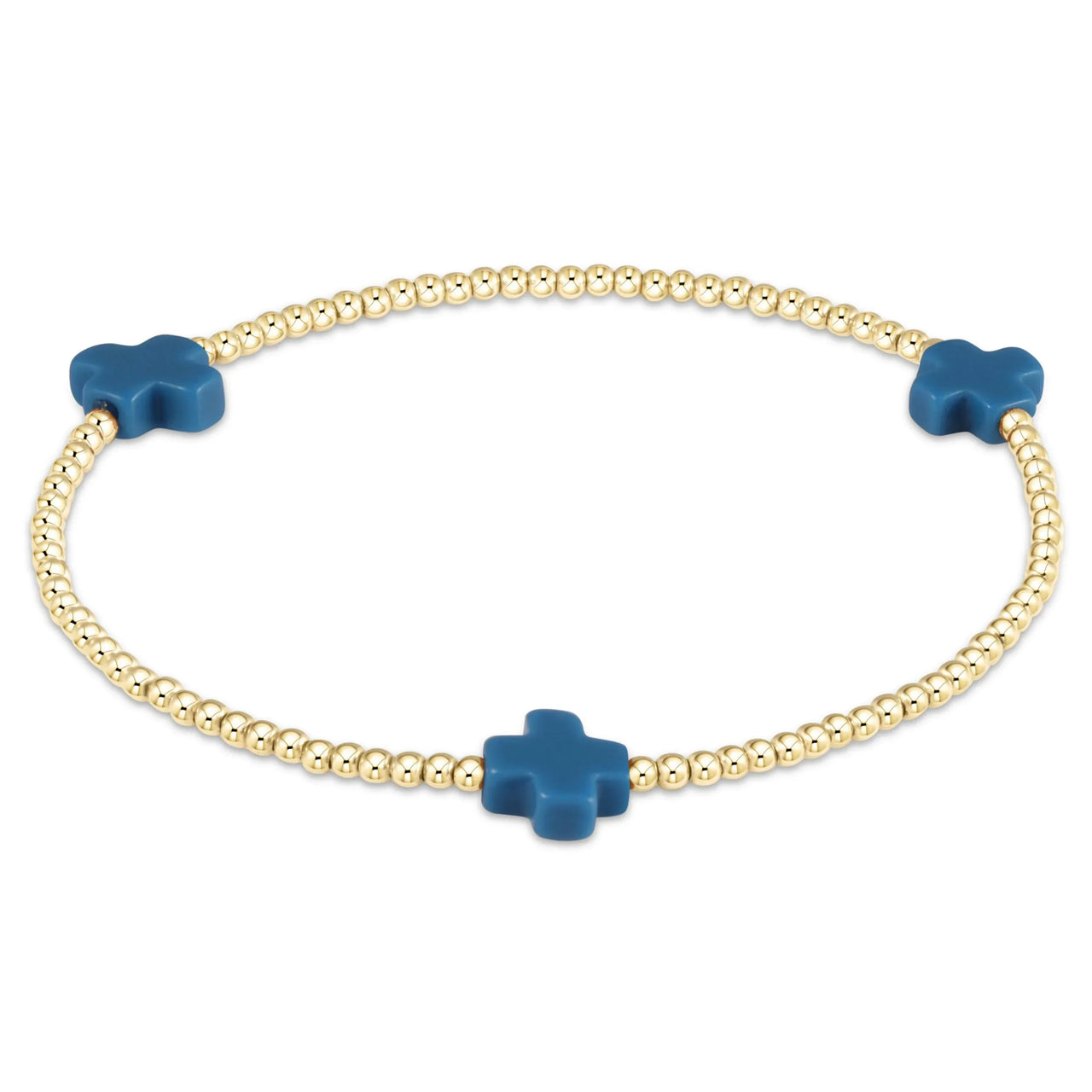 eNewton Signature Cross Small 2mm Bracelet | Cobalt e.newton Designs BRACELET