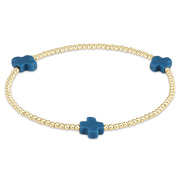 eNewton Signature Cross Small 2mm Bracelet | Cobalt e.newton Designs BRACELET