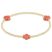 eNewton Signature Cross Small 2mm Bracelet | Coral e.newton Designs BRACELET