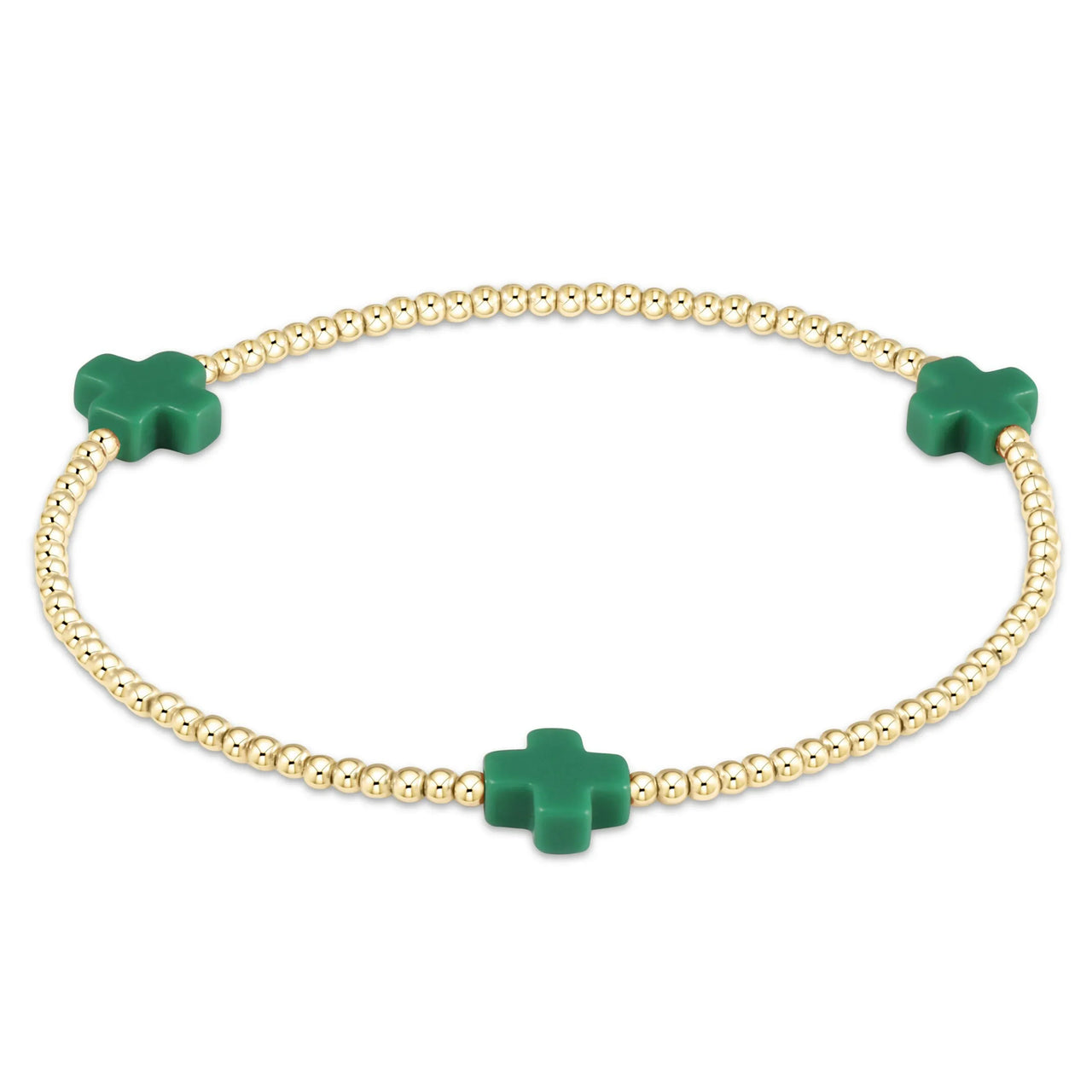 eNewton Signature Cross Small 2mm Bracelet | Emerald e.newton Designs BRACELET