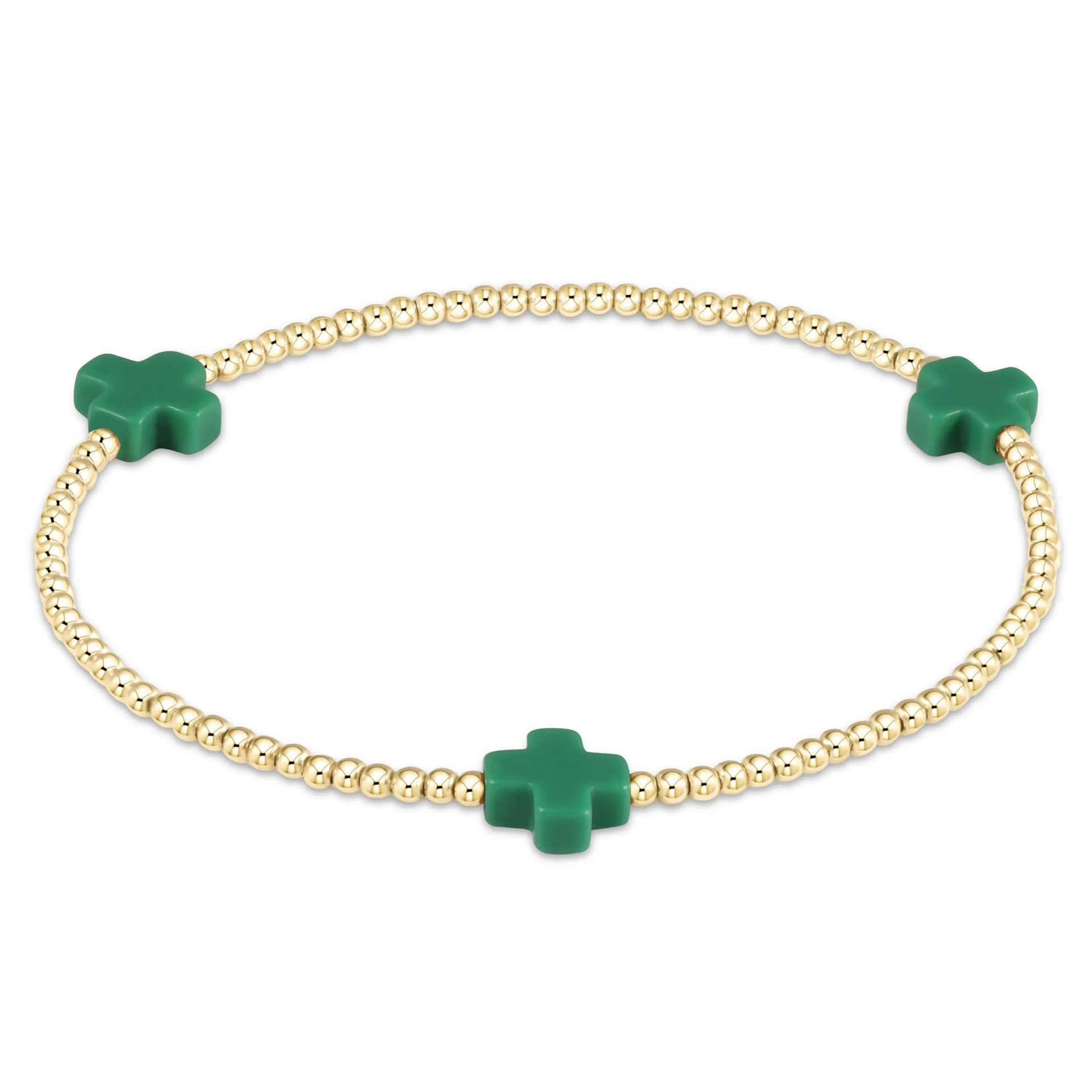 eNewton Signature Cross Small 2mm Bracelet | Emerald e.newton Designs BRACELET
