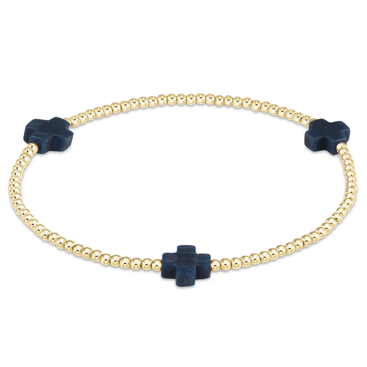 eNewton Signature Cross Small 2mm Bracelet | Navy e.newton Designs BRACELET