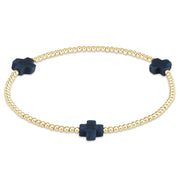 eNewton Signature Cross Small 2mm Bracelet | Navy e.newton Designs BRACELET