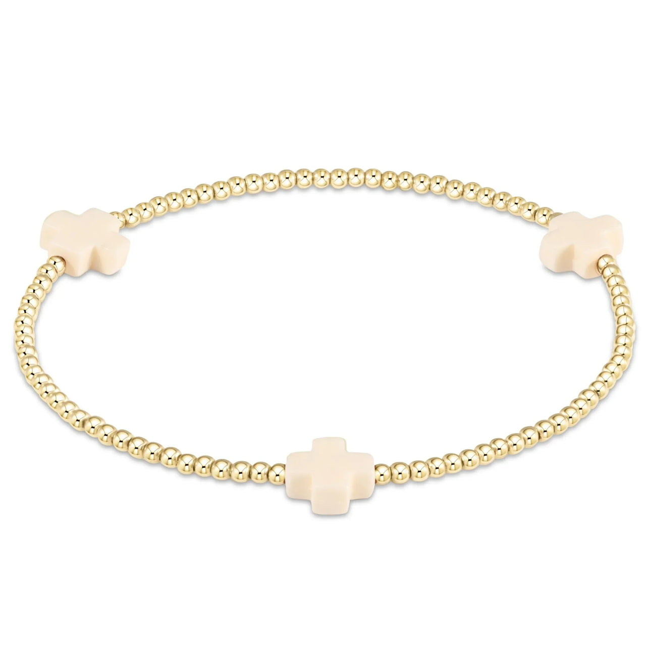 eNewton Signature Cross Small 2mm Bracelet | Off White e.newton Designs BRACELET