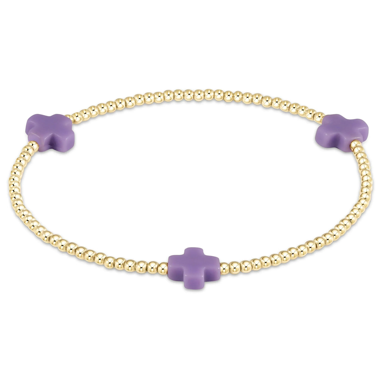 eNewton Signature Cross Small 2mm Bracelet | Purple e.newton Designs BRACELET