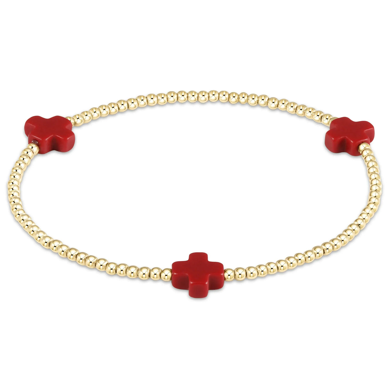 eNewton Signature Cross Small 2mm Bracelet | Red e.newton Designs BRACELET