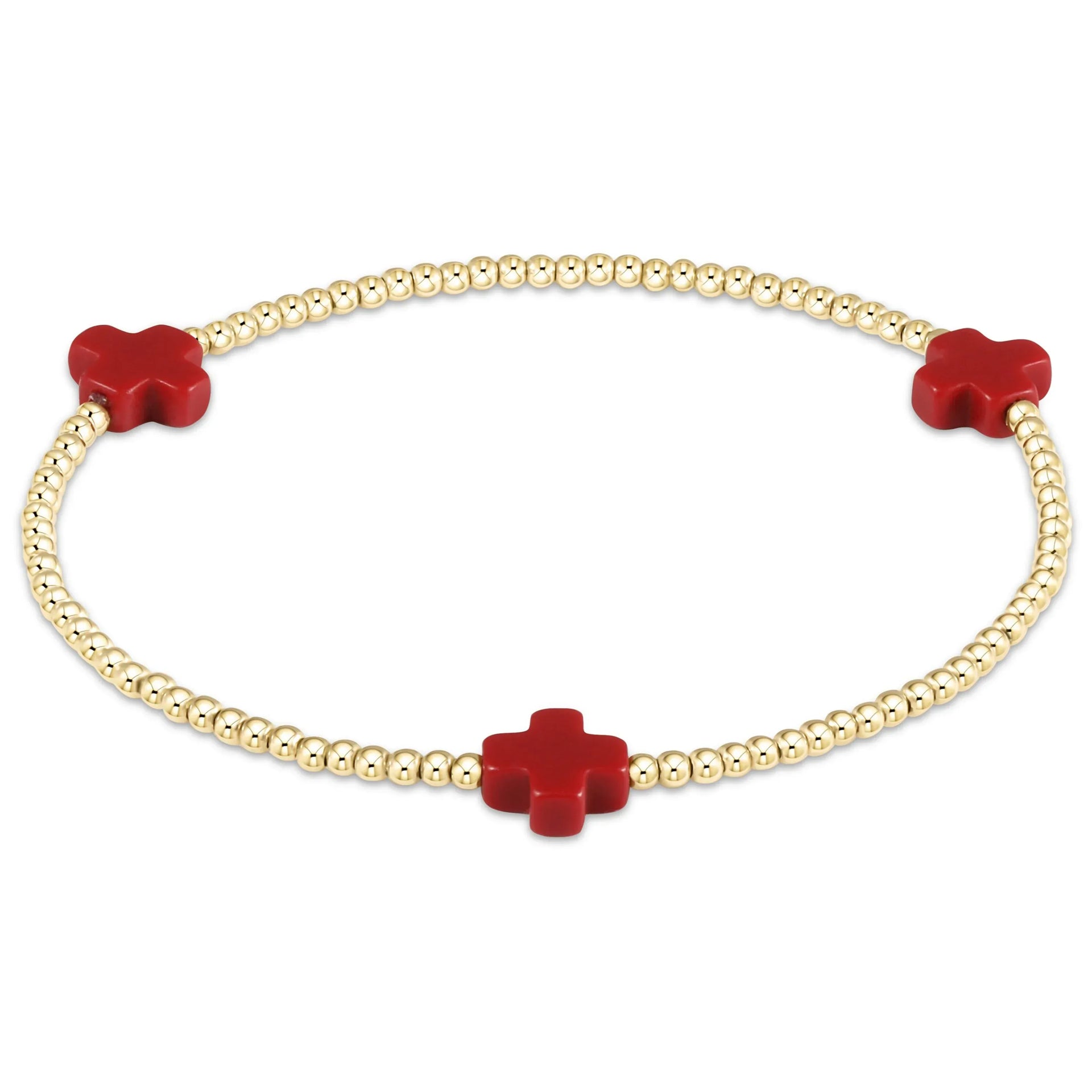 eNewton Signature Cross Small 2mm Bracelet | Red e.newton Designs BRACELET