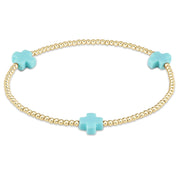 eNewton Signature Cross Small 2mm Bracelet | Turquoise e.newton Designs BRACELET