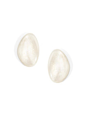 Estelle Marbled Oval Stud Earring, White Zenzii Earring
