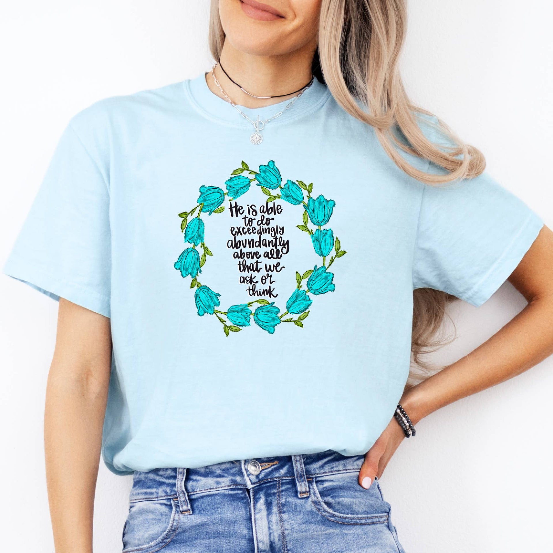 Exceedingly Abundantly T-Shirt - Minimum 6: Chambray / Small Baxter & Me