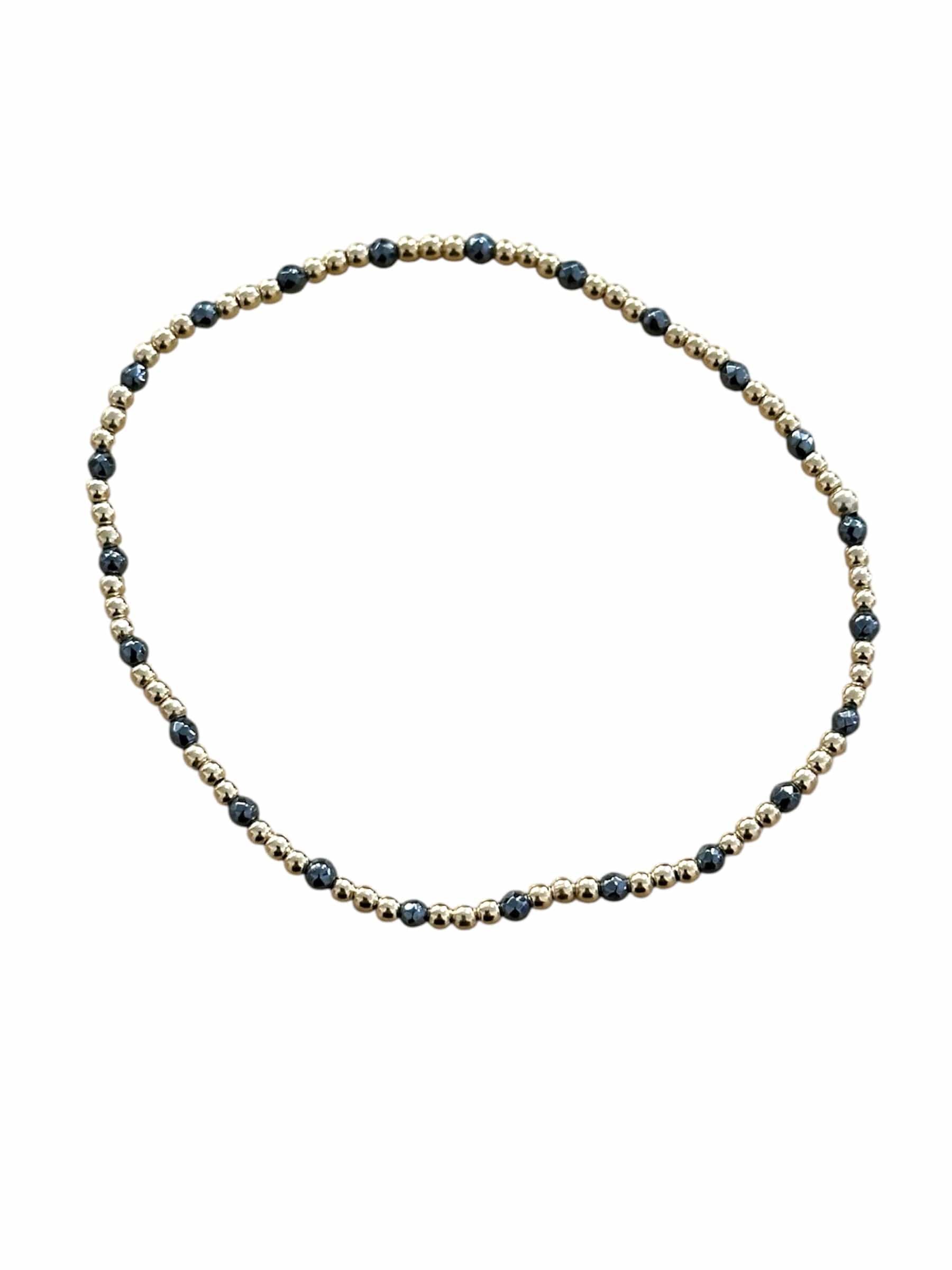 Faceted Hematite Bracelet Collection e.newton Designs Bracelet Gemstone Gold Sincerity 2 mm