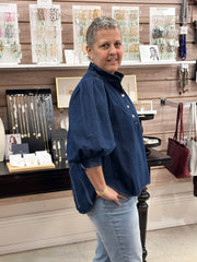 Fall indigo Top | Dk Denim Entro Top