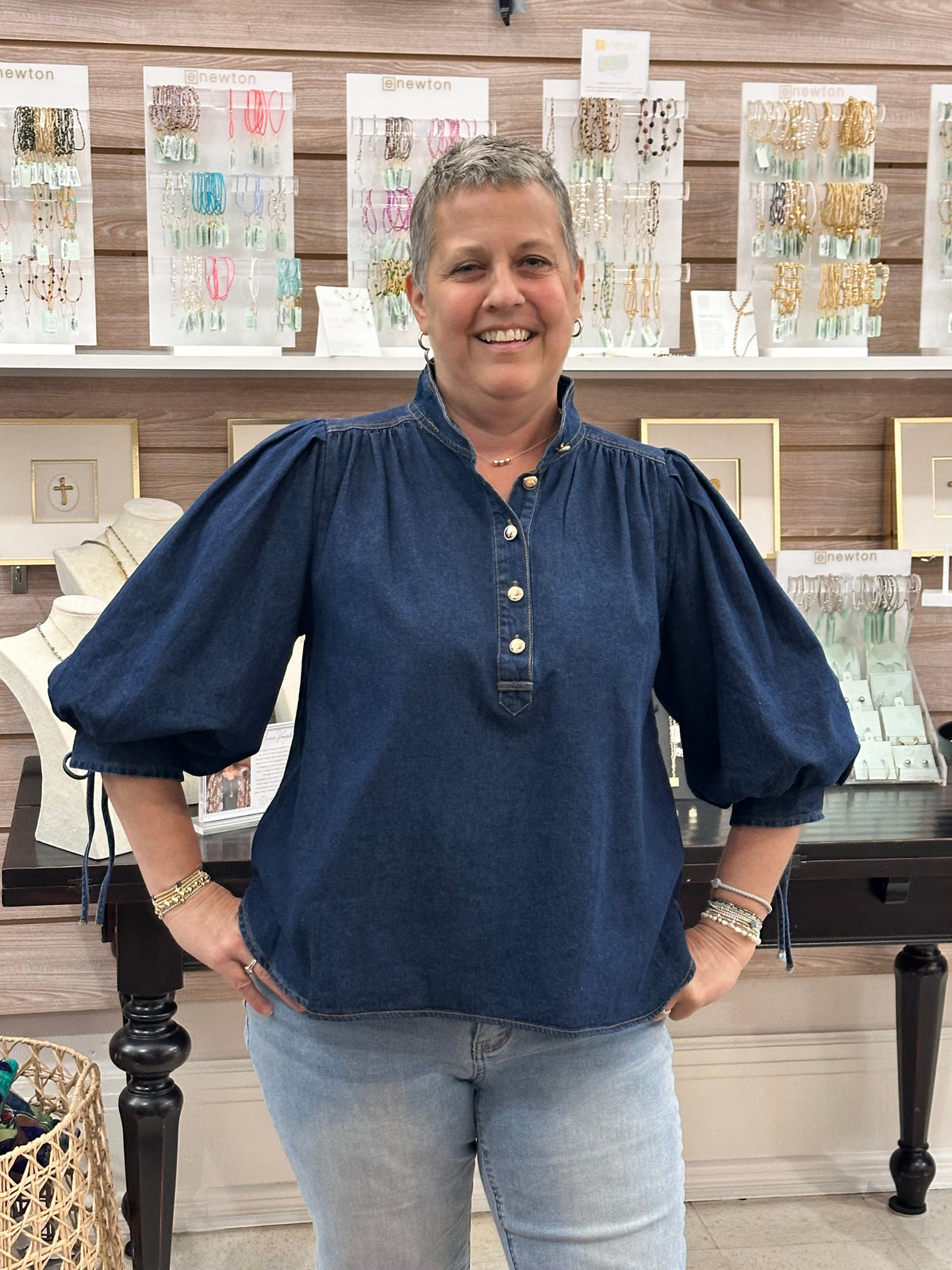 Fall indigo Top | Dk Denim Entro Top