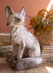 Faux Concrete Fox Sitting Figurine, Gray, 21.5" Tall Kalalou, Inc.