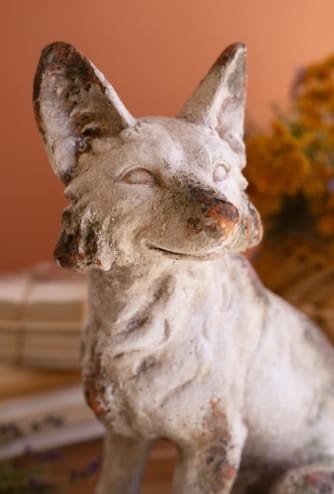 Faux Concrete Fox Sitting Figurine, Gray, 21.5" Tall Kalalou, Inc.